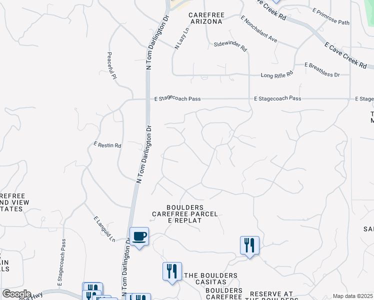 map of restaurants, bars, coffee shops, grocery stores, and more near 1313 East Coyote Washington Drive in Carefree