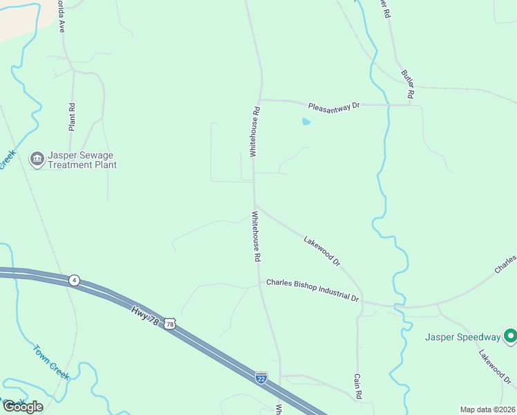 map of restaurants, bars, coffee shops, grocery stores, and more near 1400 Lakewood Drive in Jasper