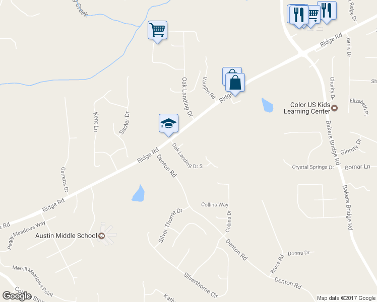 map of restaurants, bars, coffee shops, grocery stores, and more near 87 Oak Landing Drive South in Douglasville