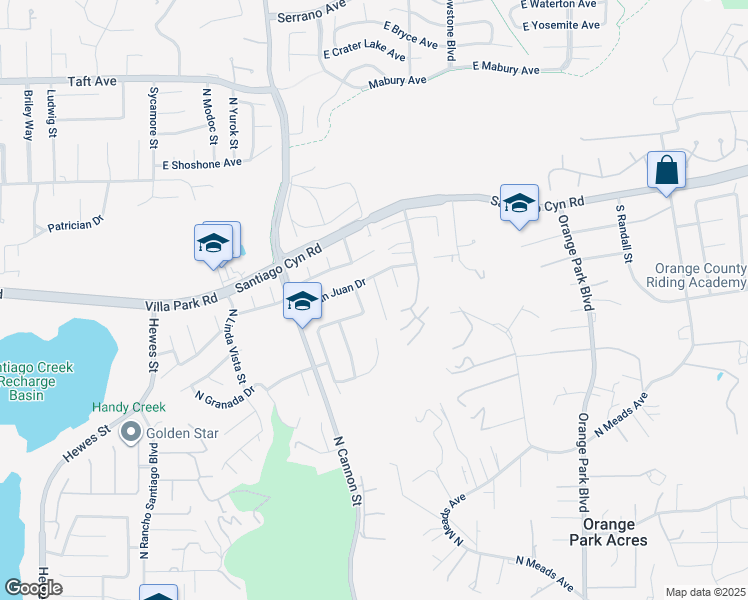 map of restaurants, bars, coffee shops, grocery stores, and more near 1328 North Catalina Street in Orange