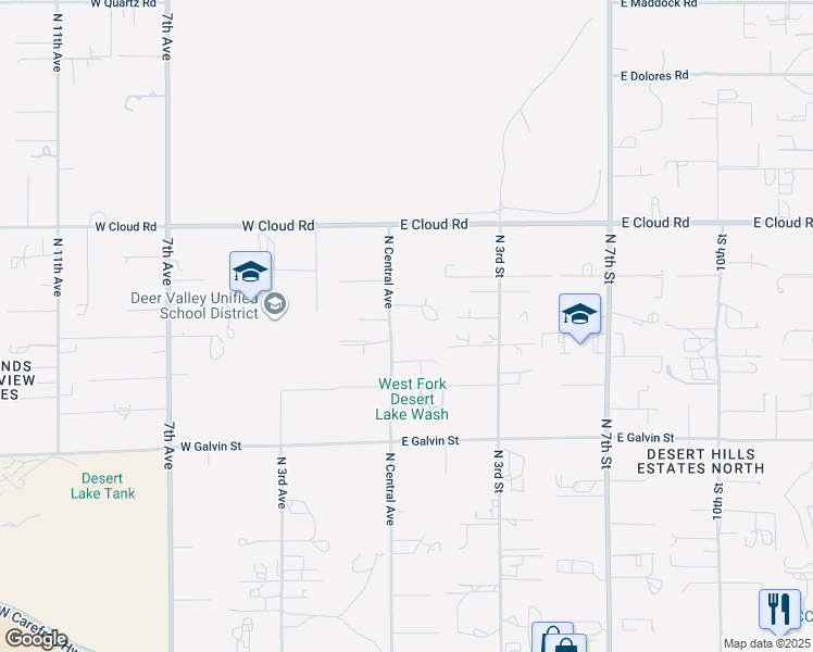 map of restaurants, bars, coffee shops, grocery stores, and more near 35802 North Central Avenue in Phoenix
