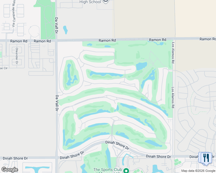 map of restaurants, bars, coffee shops, grocery stores, and more near 86 Vía Bella in Rancho Mirage