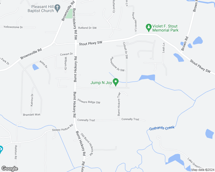 map of restaurants, bars, coffee shops, grocery stores, and more near 5553 Wind River Lane in Powder Springs