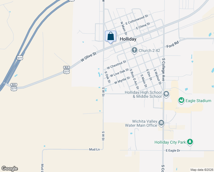 map of restaurants, bars, coffee shops, grocery stores, and more near 508 West Myrtle Street in Holliday