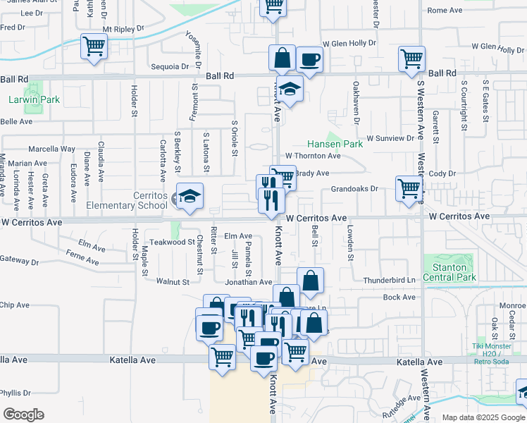 map of restaurants, bars, coffee shops, grocery stores, and more near in Orange County