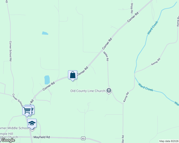 map of restaurants, bars, coffee shops, grocery stores, and more near 2898 Corner Road in Warrior