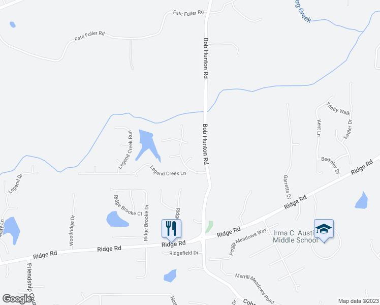 map of restaurants, bars, coffee shops, grocery stores, and more near 51 Legend Creek Way in Douglasville