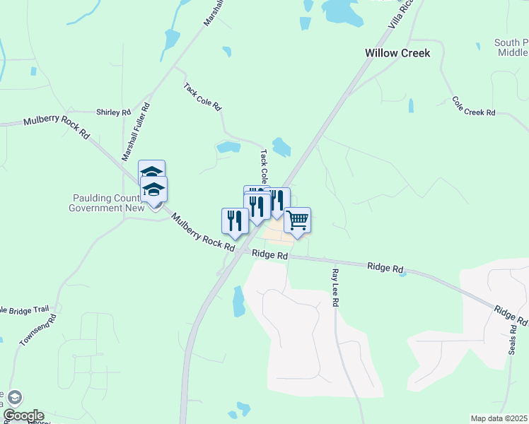 map of restaurants, bars, coffee shops, grocery stores, and more near in Villa Rica