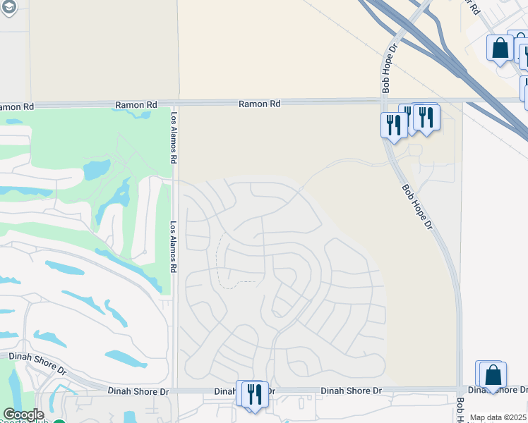 map of restaurants, bars, coffee shops, grocery stores, and more near 34 Magnum in Rancho Mirage