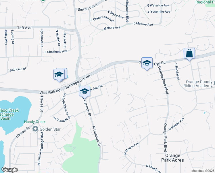 map of restaurants, bars, coffee shops, grocery stores, and more near 1347 North Catalina Street in Orange