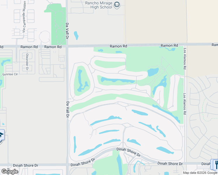 map of restaurants, bars, coffee shops, grocery stores, and more near 97 Vía Bella in Rancho Mirage