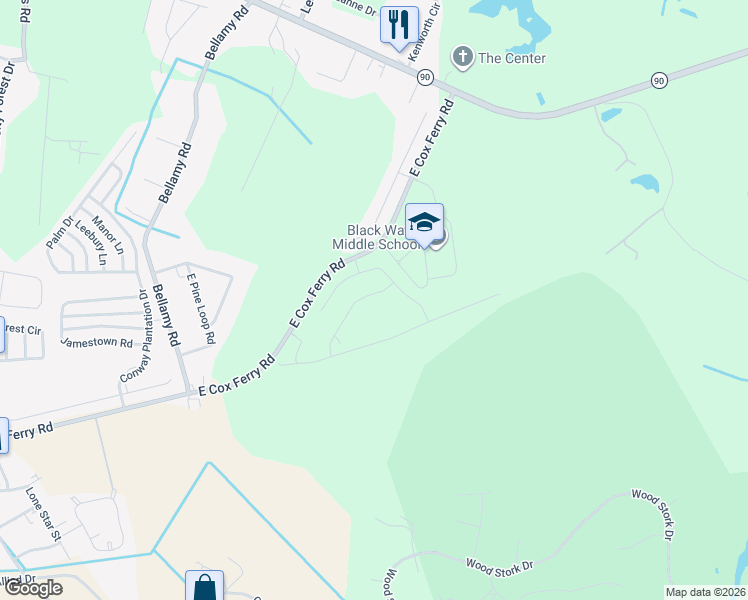 map of restaurants, bars, coffee shops, grocery stores, and more near 774 Saint Albans Loop in Conway