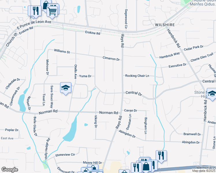 map of restaurants, bars, coffee shops, grocery stores, and more near 1112 Gunnison Court in Clarkston