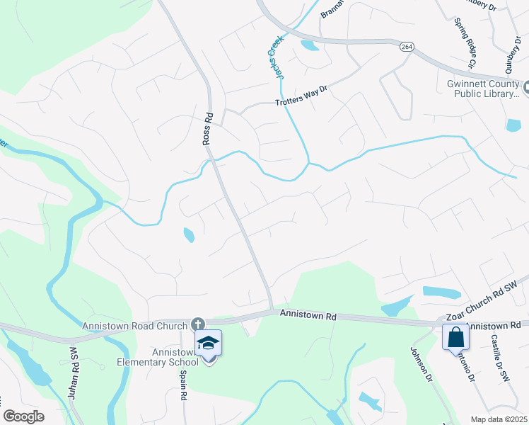 map of restaurants, bars, coffee shops, grocery stores, and more near 4465 Portchester Way in Snellville
