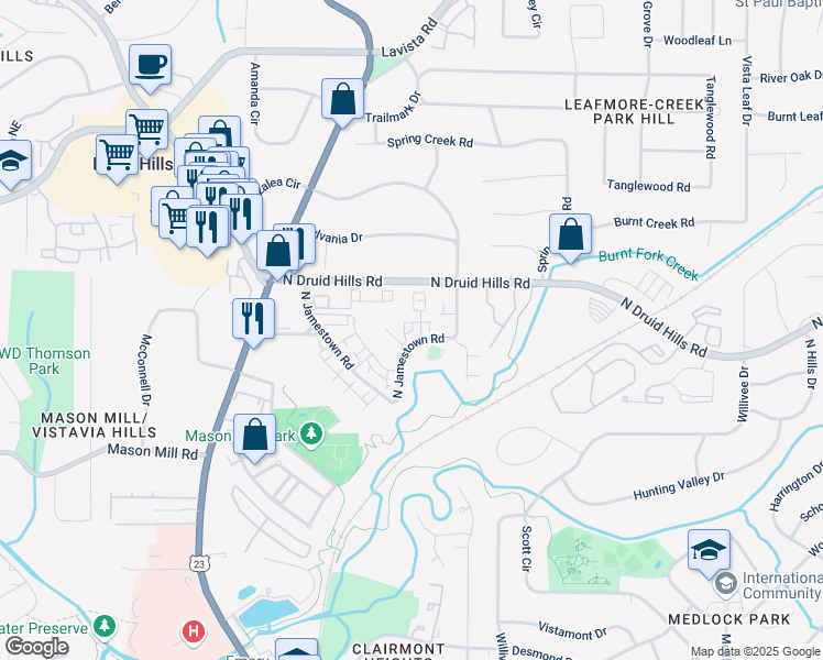 map of restaurants, bars, coffee shops, grocery stores, and more near in Decatur