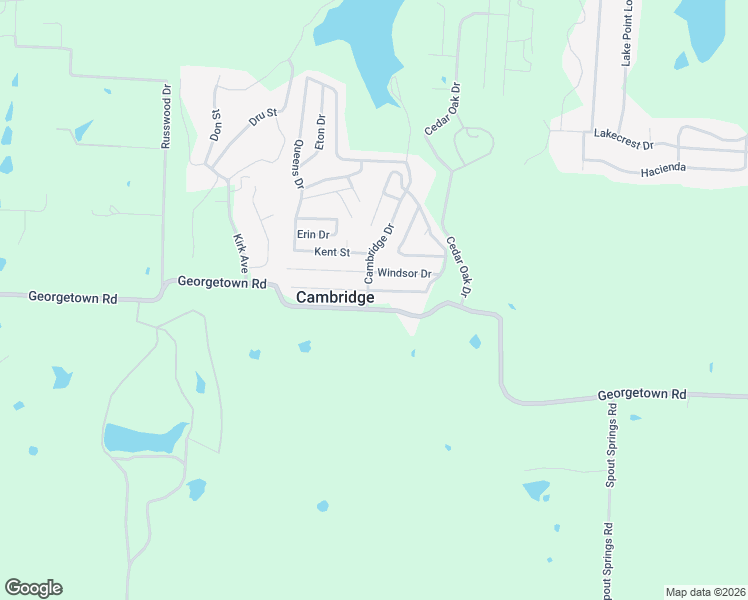 map of restaurants, bars, coffee shops, grocery stores, and more near 34 Cambridge Drive in Pottsboro