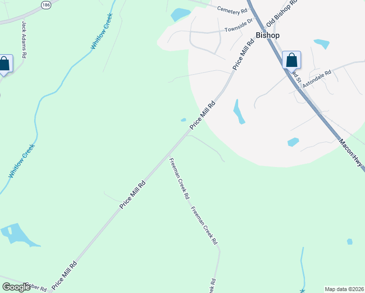 map of restaurants, bars, coffee shops, grocery stores, and more near 5130 Price Mill Road in Bishop