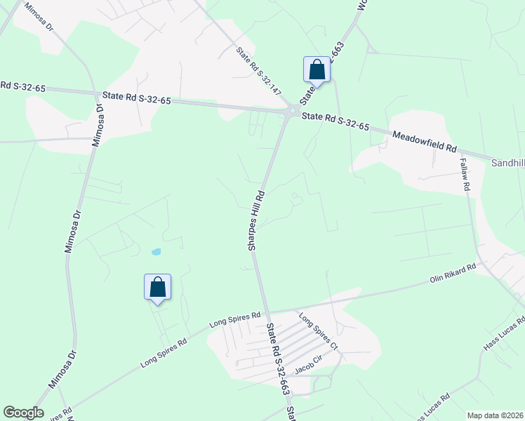 map of restaurants, bars, coffee shops, grocery stores, and more near 2223 Sharpes Hill Road in Gaston