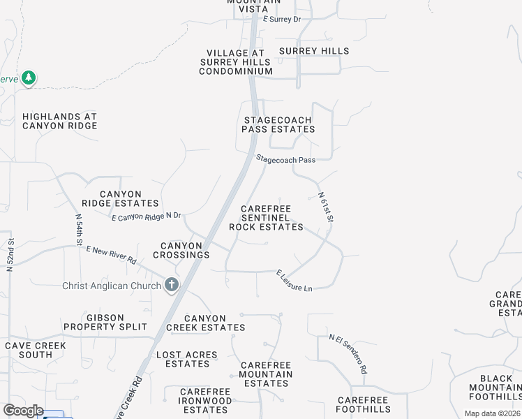map of restaurants, bars, coffee shops, grocery stores, and more near 5830 East Restin Road in Cave Creek