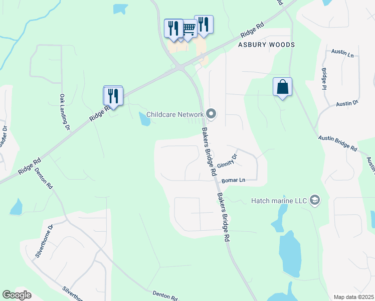 map of restaurants, bars, coffee shops, grocery stores, and more near 239 Clear Brook Trail in Douglasville