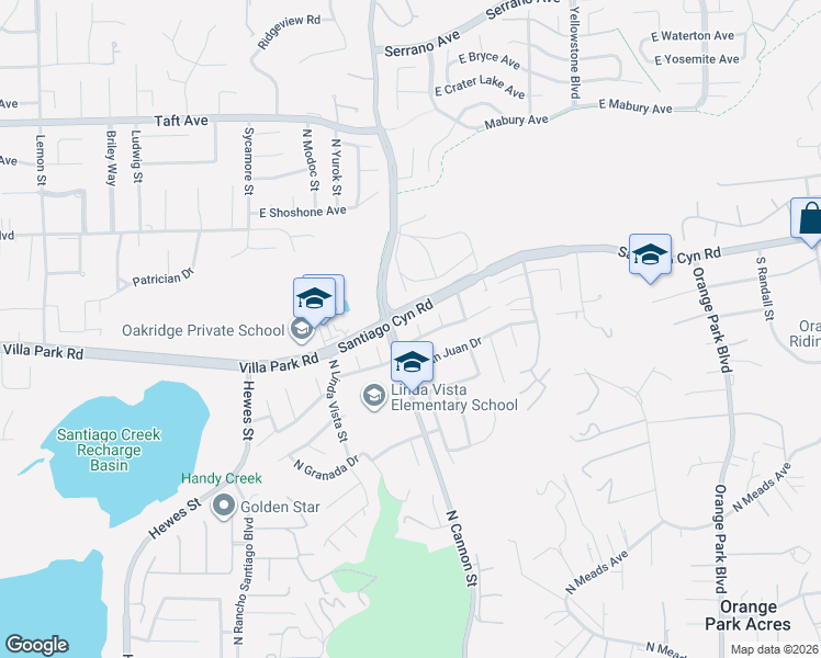map of restaurants, bars, coffee shops, grocery stores, and more near in Orange