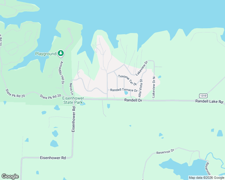 map of restaurants, bars, coffee shops, grocery stores, and more near 106 Thompson Heights Drive in Denison