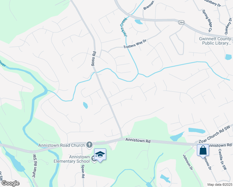map of restaurants, bars, coffee shops, grocery stores, and more near 4465 Portchester Way in Snellville