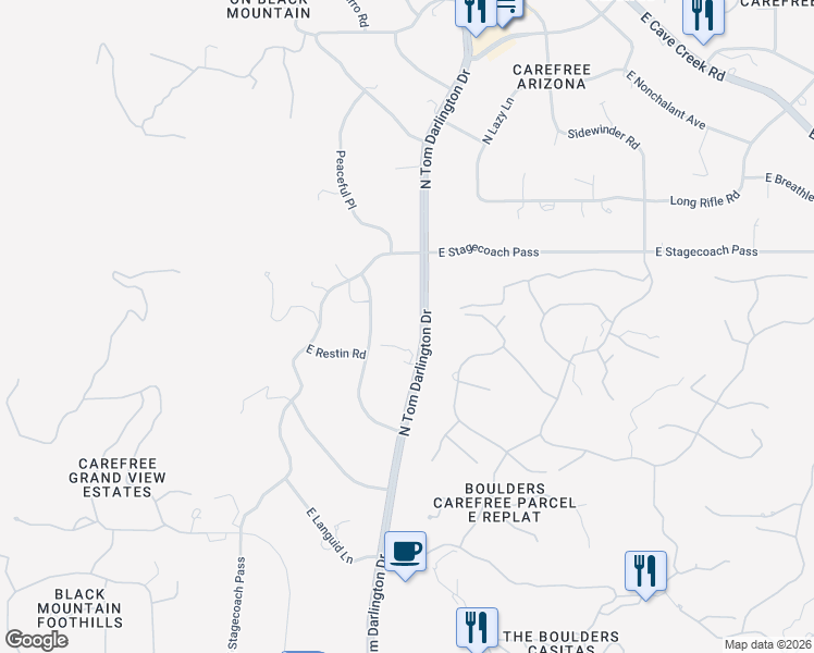 map of restaurants, bars, coffee shops, grocery stores, and more near 35824 North Tom Darlington Drive in Cave Creek