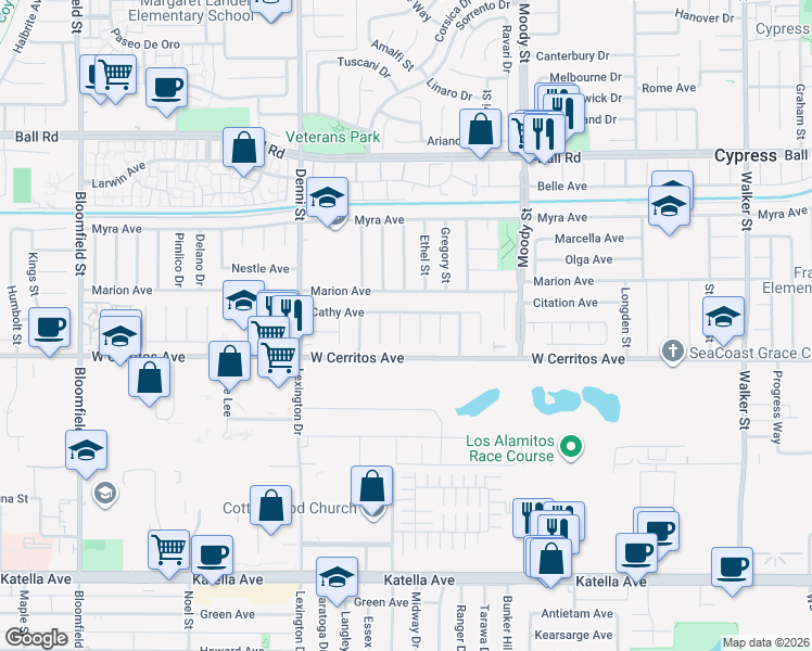map of restaurants, bars, coffee shops, grocery stores, and more near 10446 Julie Beth Circle in Cypress