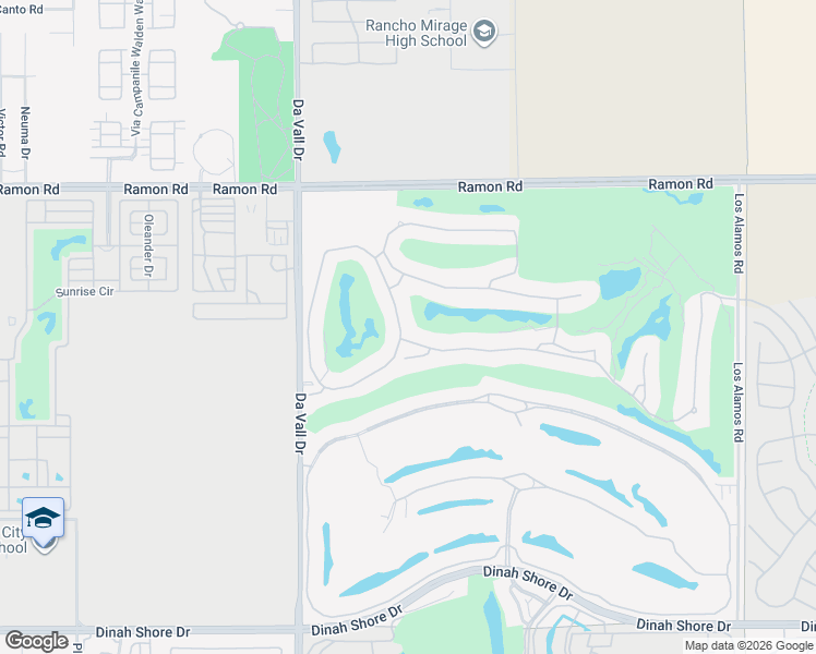 map of restaurants, bars, coffee shops, grocery stores, and more near 32 Vía Las Flores in Rancho Mirage