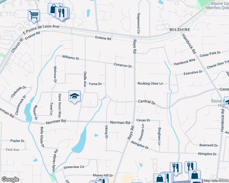 map of restaurants, bars, coffee shops, grocery stores, and more near 1112 Gunnison Court in Clarkston
