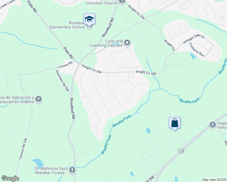 map of restaurants, bars, coffee shops, grocery stores, and more near 4360 Lexington Ridge Drive in Loganville