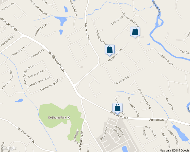 map of restaurants, bars, coffee shops, grocery stores, and more near 2576 Delridge Drive Southwest in Lilburn