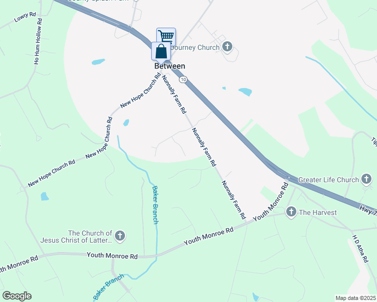 map of restaurants, bars, coffee shops, grocery stores, and more near 206 Belmont Drive in Monroe