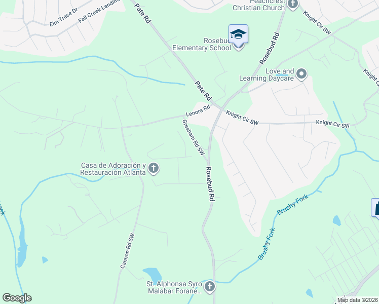 map of restaurants, bars, coffee shops, grocery stores, and more near 4250 Peace Rose Place in Loganville
