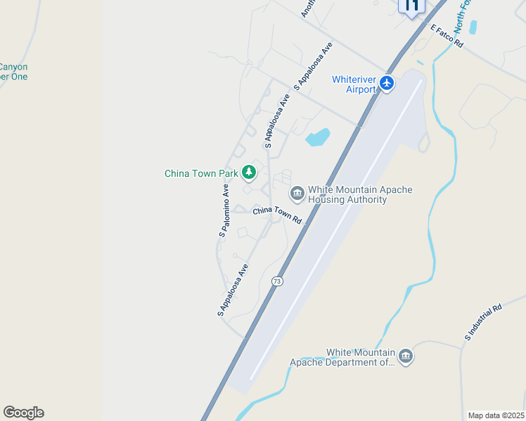 map of restaurants, bars, coffee shops, grocery stores, and more near China Town Road in Whiteriver