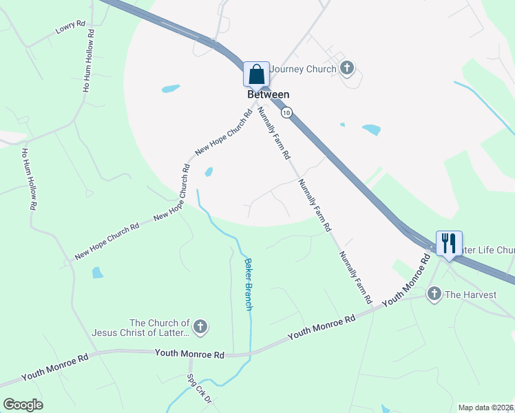 map of restaurants, bars, coffee shops, grocery stores, and more near 3017 Lexington Drive in Between