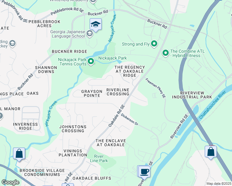 map of restaurants, bars, coffee shops, grocery stores, and more near 5800 Oakdale Road in Mableton