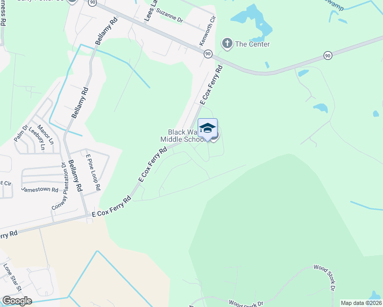 map of restaurants, bars, coffee shops, grocery stores, and more near 900 East Cox Ferry Road in Conway