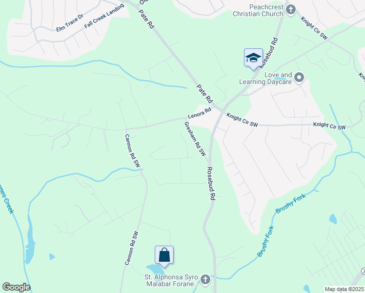 map of restaurants, bars, coffee shops, grocery stores, and more near 4255 Peace Rose Place in Loganville