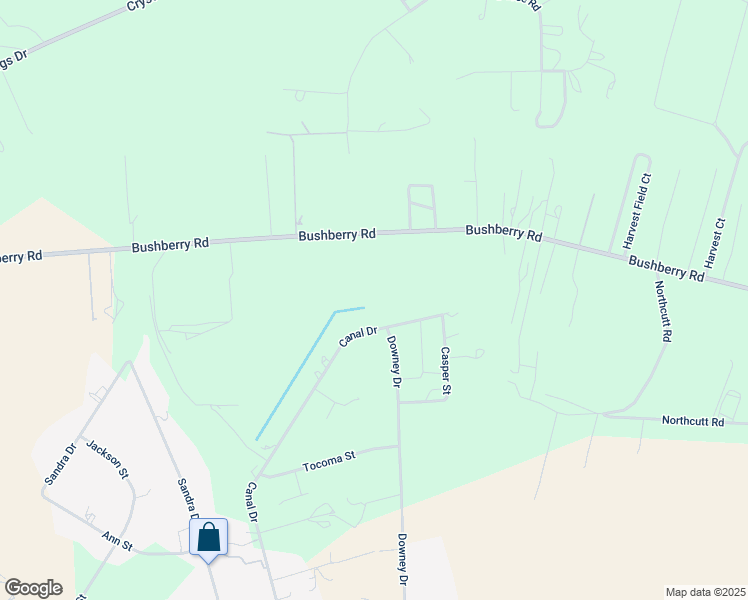 map of restaurants, bars, coffee shops, grocery stores, and more near 619 Bushberry Road in Pelion
