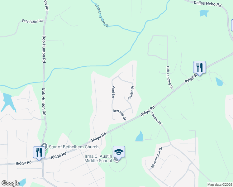 map of restaurants, bars, coffee shops, grocery stores, and more near 244 Kent Lane in Douglasville