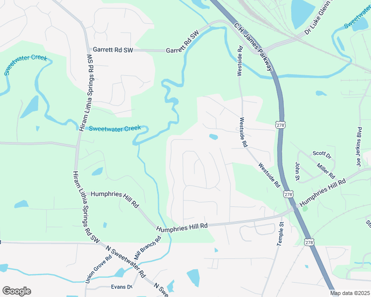 map of restaurants, bars, coffee shops, grocery stores, and more near 5729 Newnan Circle in Austell