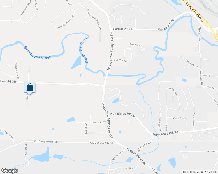 map of restaurants, bars, coffee shops, grocery stores, and more near 6708 Brookfield Way in Austell