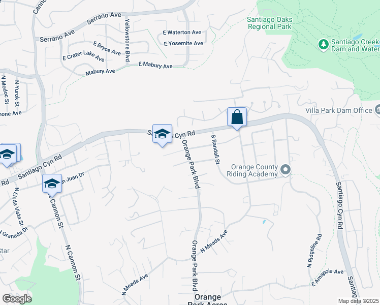 map of restaurants, bars, coffee shops, grocery stores, and more near 10292 Orange Park Boulevard in Orange