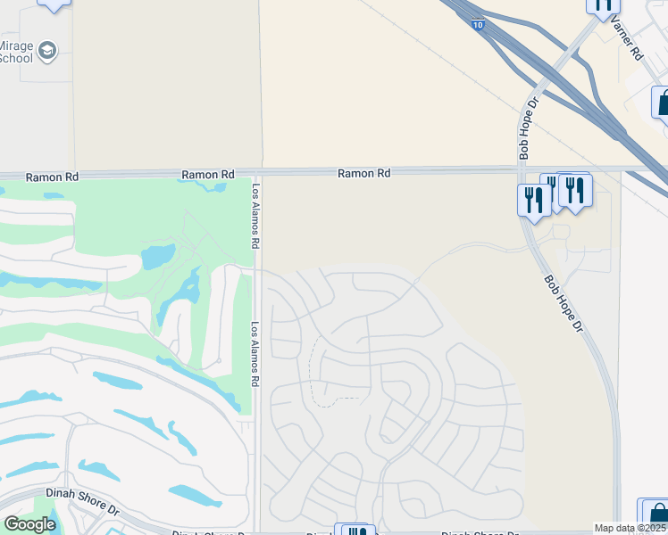 map of restaurants, bars, coffee shops, grocery stores, and more near 14 Zinfandel in Rancho Mirage