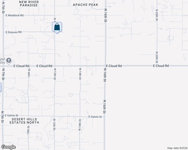 map of restaurants, bars, coffee shops, grocery stores, and more near 1503 East Cloud Road in Phoenix