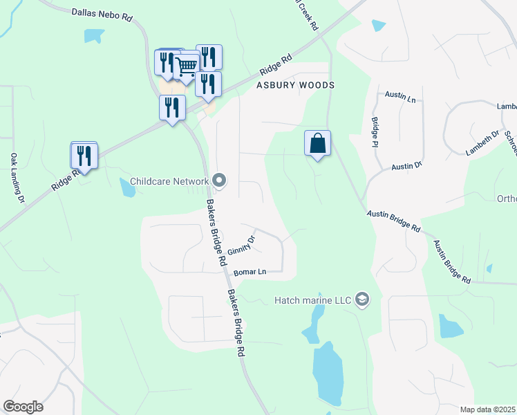 map of restaurants, bars, coffee shops, grocery stores, and more near 144 Elizabeth Place in Hiram