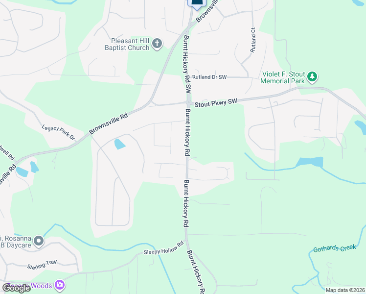 map of restaurants, bars, coffee shops, grocery stores, and more near 548 Burnt Hickory Road in Powder Springs