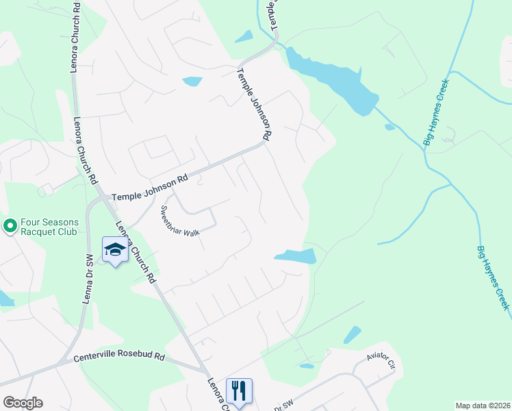 map of restaurants, bars, coffee shops, grocery stores, and more near 3821 Zoey Lee Drive in Snellville